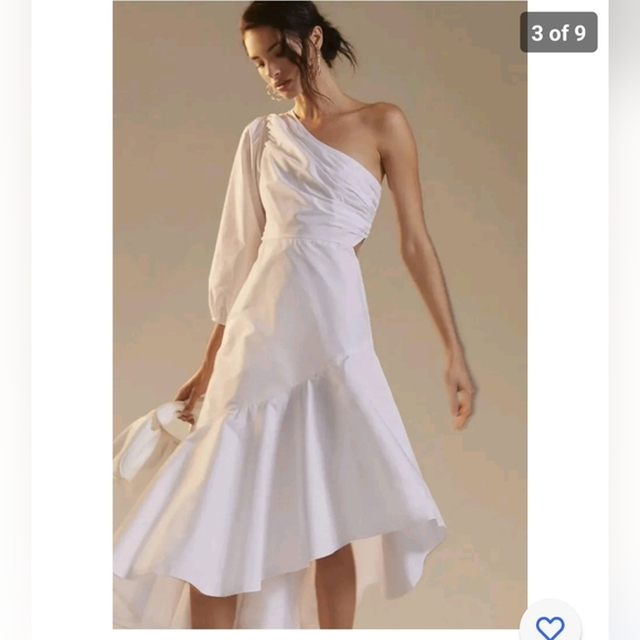 Anthropologie One-Shoulder Midi Dress Size 8 - Picture 3 of 9
